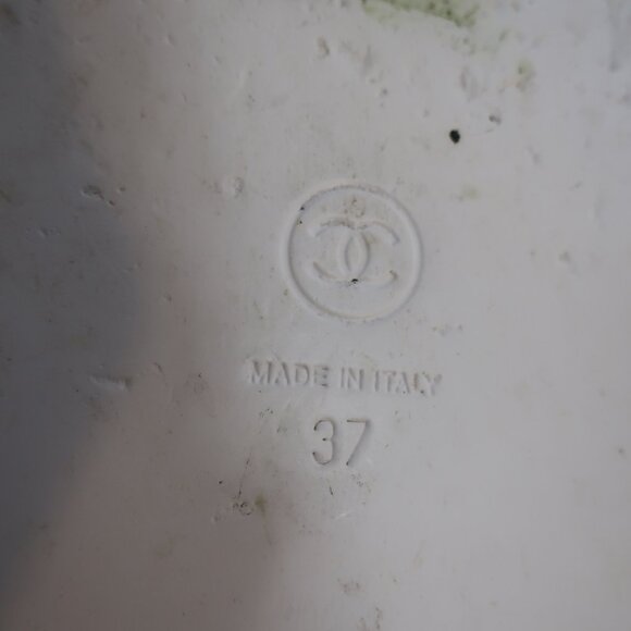 Women Chanel Rainbow Printed Fabric Quilted Interlocked CC Dad Sandals 37 US/6 - Picture 12 of 16